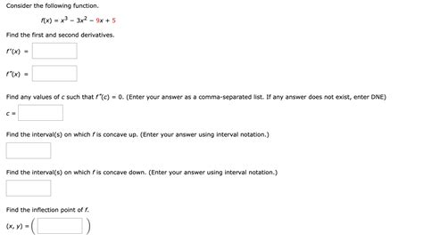 Solved Consider The Following Function F X X³ 3x² 9x