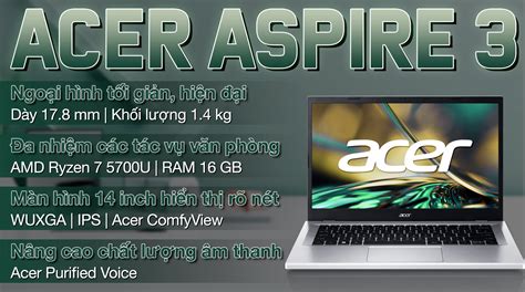 Laptop Acer Aspire 3 A314 42p R3b3 R7 5700u Nx Ksfsv 001 Chính Hãng Trả Góp