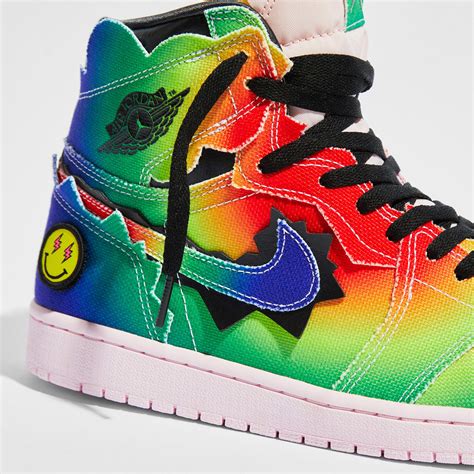 Nike X J Balvin Air Jordan 1 Retro Hi Og Multicolour Black And Pink