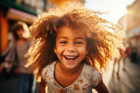 Portrait d une jolie petite fille afro américaine aux cheveux bouclés