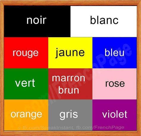 98 best French - Colors images on Pinterest | Teaching french, French ...