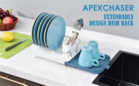 APEXCHASER Expandable Dish Rack Foldable Stainless Steel Dish Drying