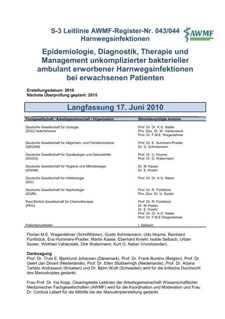 Epidemiologie Diagnostik Therapie Und Management Awmf