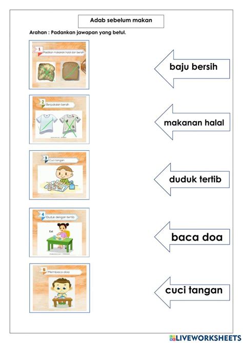 Adab Makan Dan Minum Interactive Exercise For Tahun 1