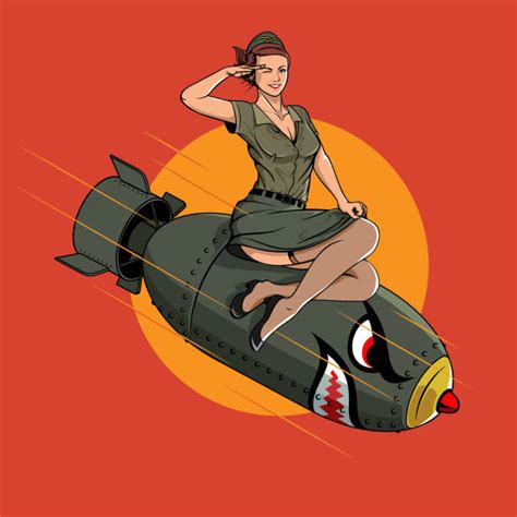 Cartoon Of A Retro Asian Pinup Girl War Illustrations Royalty Free