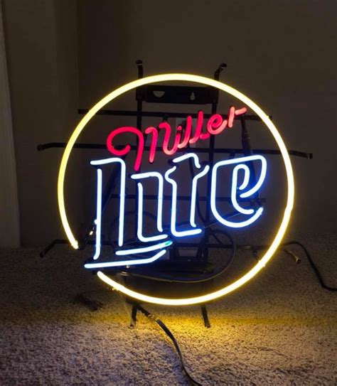 Miller Lite Neon Sign Glass Tube Neon Light In 2019 Neon Signs Miller Lite Neon Lighting