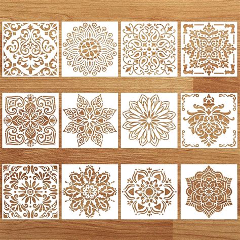 Amazon 12 Pcs Mandala Stencils Mandala Dot Painting Templates