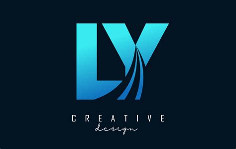 Lettres Bleues Créatives Logo Ly Ly Avec Lignes Directrices Et