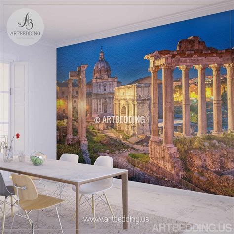 Roman Forum Wall Mural Rome Ruins Photo Mural Rome Forum At Night Wa