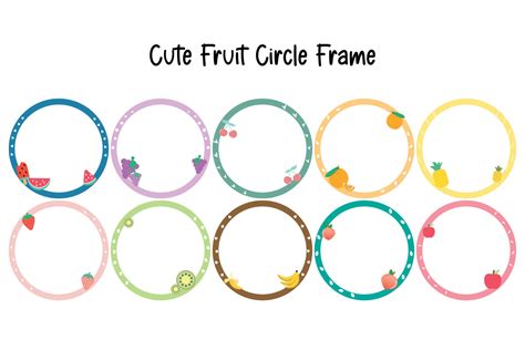 Cute Fruit Circle Frame Border Graphic by Piscine26 · Creative Fabrica