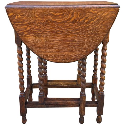 Small Antique English Barley Twist Gateleg Table At 1stDibs