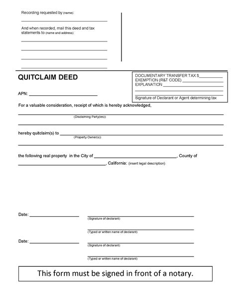 Sample Quitclaim Deed Free Printable Documents Hot Sex Picture