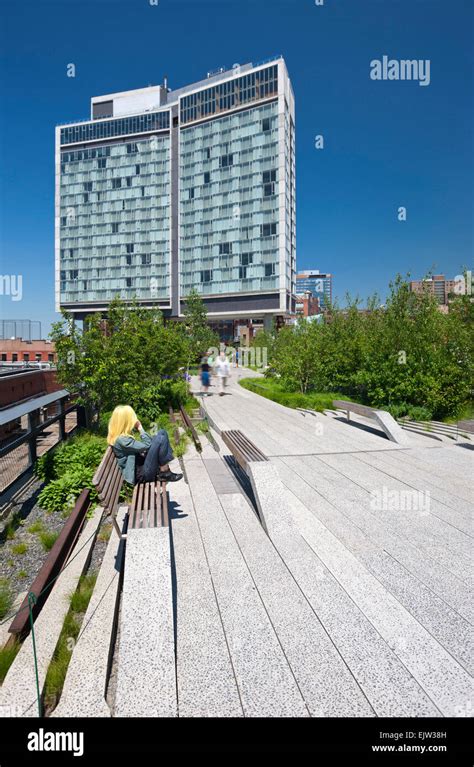 Standard Hotel Building High Line Elevated Urban Park Chelsea Manhattan