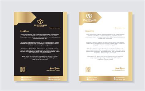 Luxury Golden Letterhead Design Template For Stationary For Business