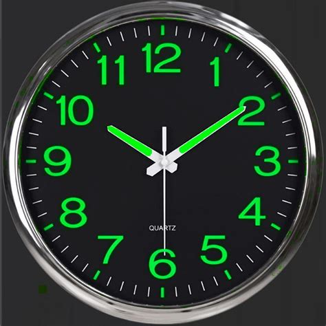 BERGUF 12 Inch Glow In The Dark Wall Clock Silent Luminous Numbers