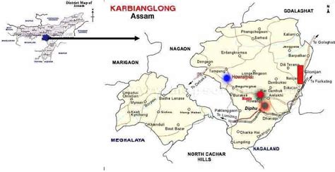 Map of Karbi Anglong district showing the pig clusters. | Download ...