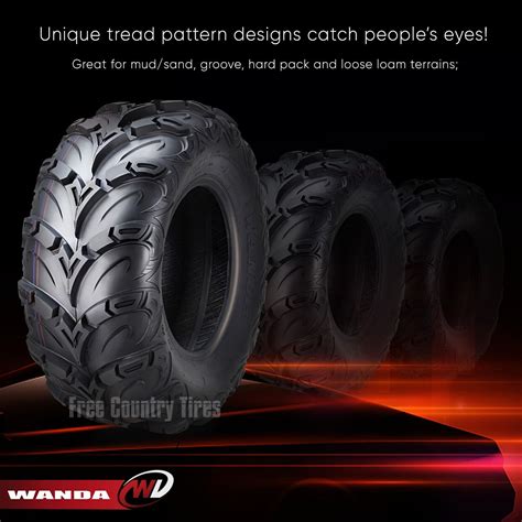 Set 2 Premium Wanda Atv Utv Tires 25x10 12 25x10x12 8pr Mud Sling Ebay