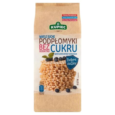 Kupiec Wafle suche podpłomyki bez dodatku cukru 140 g 16 sztuk