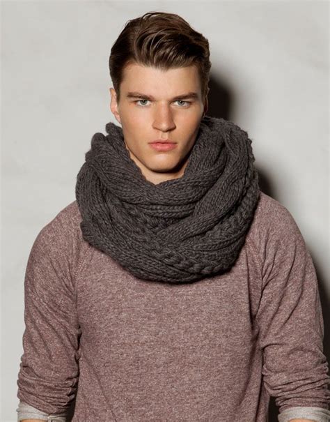 Bufanda Para Hombres Mens Knitted Scarf Chunky Knit Cowl Men S Knit