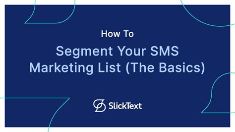 How To Segment Your Sms Marketing List The Basics Youtube