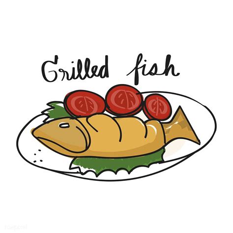 Illustration Drawing Style of Grilled Fish - Free Image by rawpixel.com