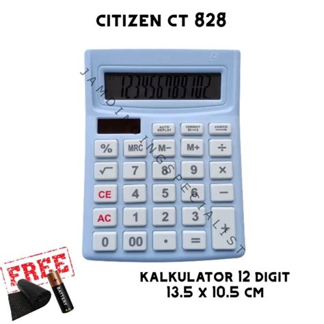 Kalkulator Mesin Hitung Warna Kantor Dagang Sekolah 12 Digit 13 5cm X