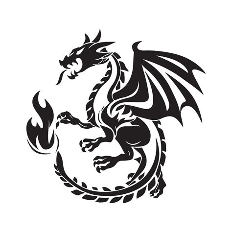 AI generated Dragon Black Outline Vector, Dragon tattoo vector 36888321 Vector Art at Vecteezy