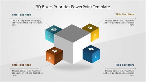 3d Boxes Priorities Powerpoint Template