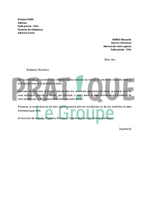 Lettre De R Siliation Mutuelle Financial Report