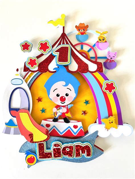 Plim Plim Cake Topper Plim Plim Party Decorations Circus Cake Topper