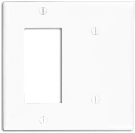 Leviton 80708 W 2 Gang 1 Blank 1 Decora Gfci Device Combination Wallplate Standard Size White