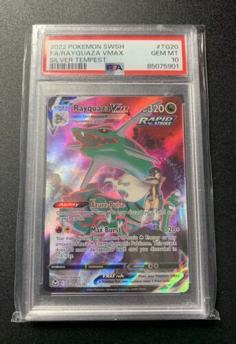 Psa 10 Gem Mint Rayquaza Vmax Tg20tg30 Pokemon Silver Tempest Trainer