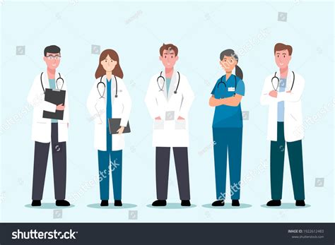 Set Doctor Cartoon Characters Medical Staff Vector Có Sẵn Miễn Phí