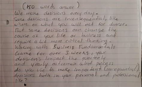 Solved words answer course ok (150 words We make decisions | Chegg.com