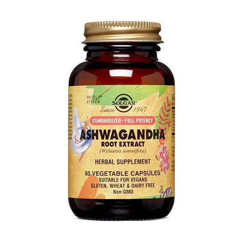 Solgar Standard Full Potency Ashwagandha Root Extract Vegetable Capsule