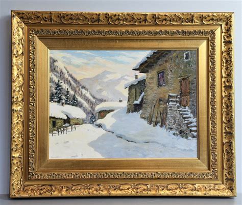 Proantic Peinture L Huile Sur Panneau Paysage De Montagne Par Lu