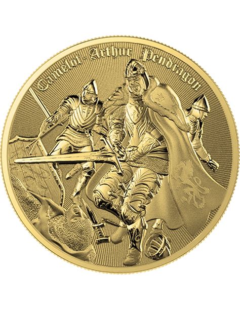 Arthur Pendragon Camelot Oro K Dorado Oz Moneda Plata Proof