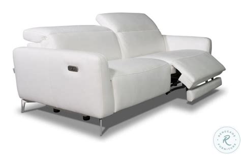 Modena White Leather Power Reclining Sofa from Bellini Modern Living | Coleman Furniture