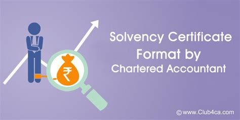 Solvency Certificate Format By Chartered Accountant