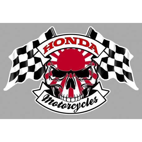 Honda Skull Flags Sticker Cafe Racer Bretagne Clicboutic