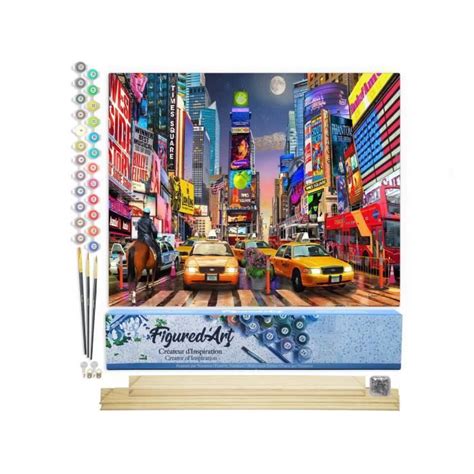 Figured Art Peinture par Numéro Adulte Nuit à Timesquare Kit DIY