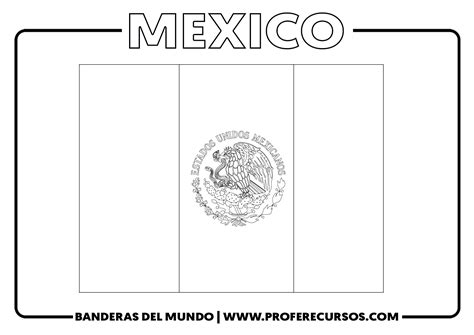 Bandera de mexico para colorear