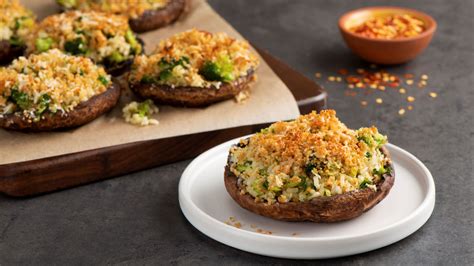 Veggie And Pesto Stuffed Portobello Mushrooms Success® Rice