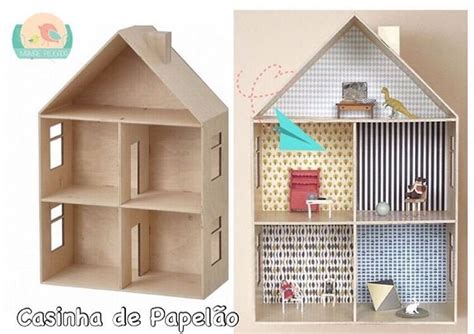 30 brinquedos para fazer papelão imagens Casa de bonecas de