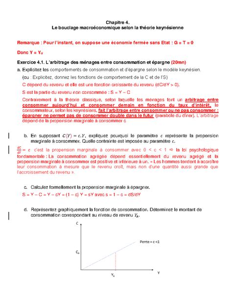 Macro Corrige Td Td Chapitre Le Bouclage Macro Conomique