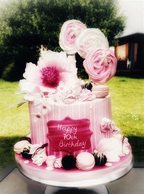 Hot Pink Floral Drip Cake The Joy Of Cake