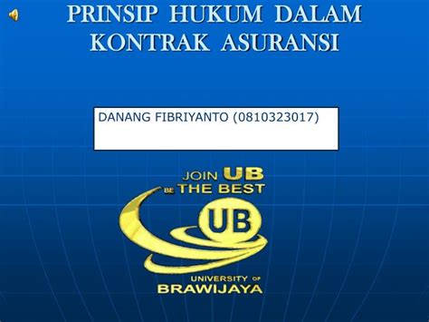 Ppt Prinsip Hukum Dalam Kontrak Asurans I Powerpoint Presentation