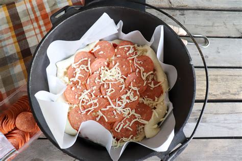 Campfire Dutch Oven Pizza Recipe Campfire Foodie