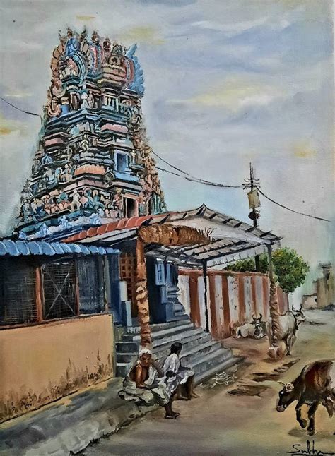 Gopuram Painting by Subhashree S | Saatchi Art