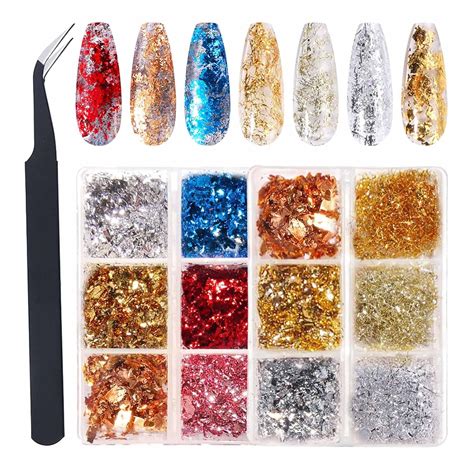 Amazon Gzmayuen Boxes Holographic Nail Art Foil Flakes